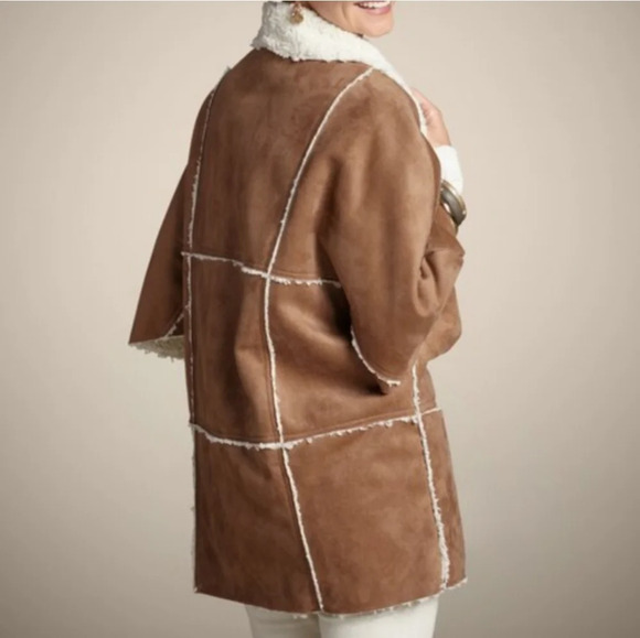 Chico’s Poncho Cape Jacket Sherpa Sz8/10 - Picture 3 of 17